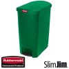 Afvalbak Slim Jim End Step-On container Rubbermaid 90 liter groen